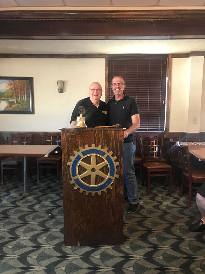 CCGNJ’s Vin Bicker (left) with Brick Morning Rotary Club President Fred Peters.